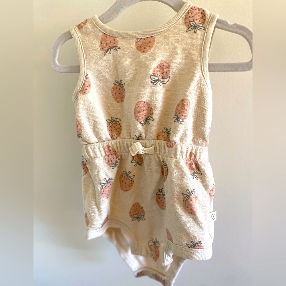 Little planet strawberry romper - organic cotton